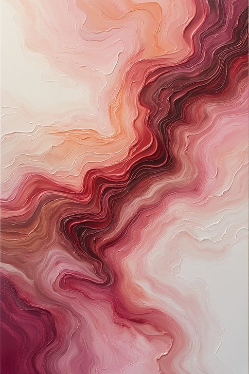 Abstract Waves of Crimson Passion