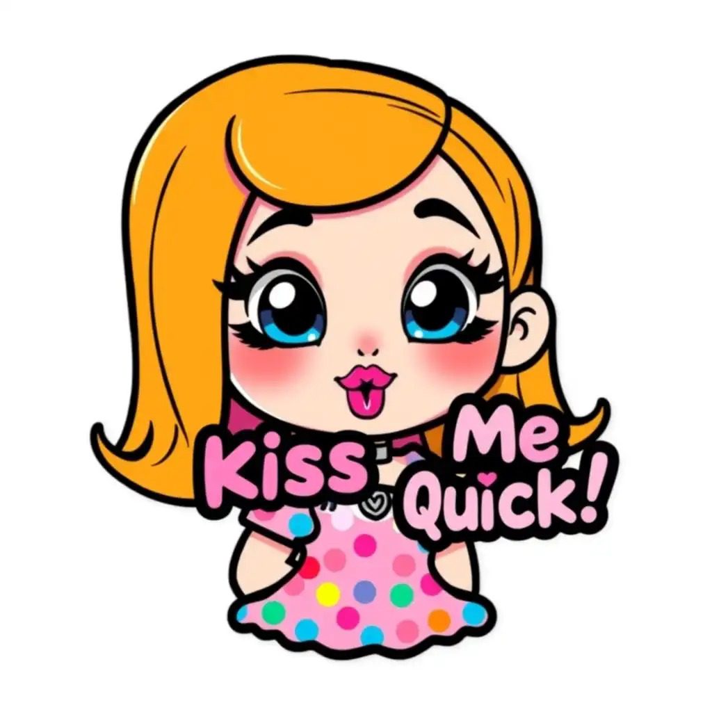 Kiss Me Quick! Cheeky Pinup Sticker