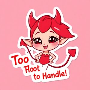 Too Hot to Handle! Devil Girl Sticker