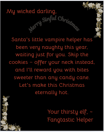 Vampire Elf on Santa's Naughty Throne (Christmas Card) - Image 2
